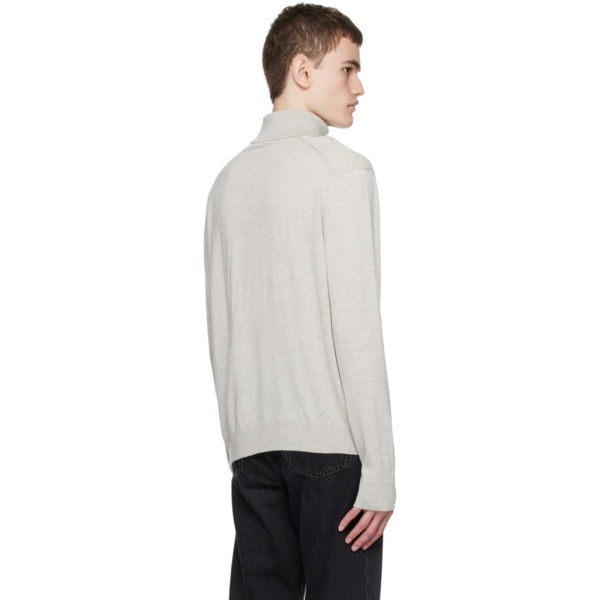 메종키츠네 Maison Kitsune Gray Fox Head Turtleneck 232389M205004