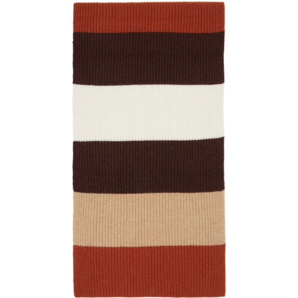 메종키츠네 Maison Kitsune Multicolor Striped Scarf 232389M150005