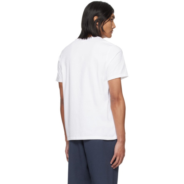 메종키츠네 Maison Kitsune White Chillax Fox T-Shirt 241389M213021