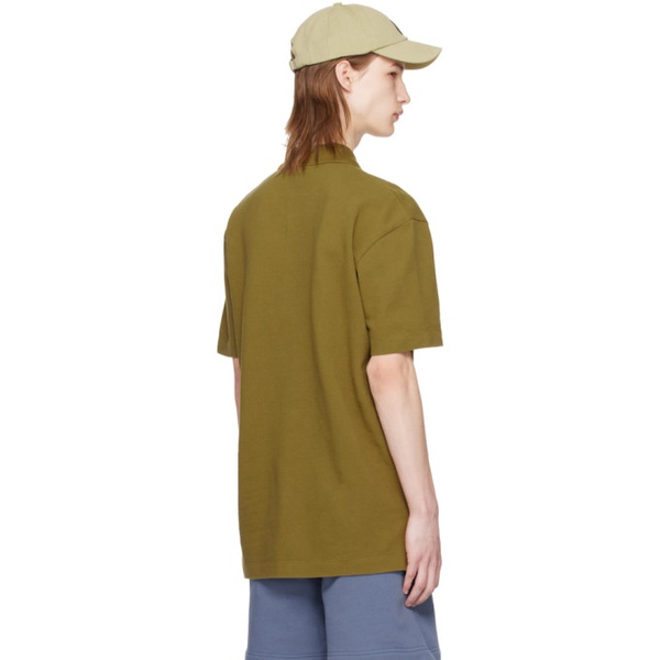 메종키츠네 Maison Kitsune Khaki Bold Fox Head Polo 241389M212006