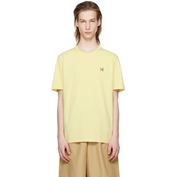 메종키츠네 Maison Kitsune Yellow Bold Fox Head T-Shirt 241389M213007