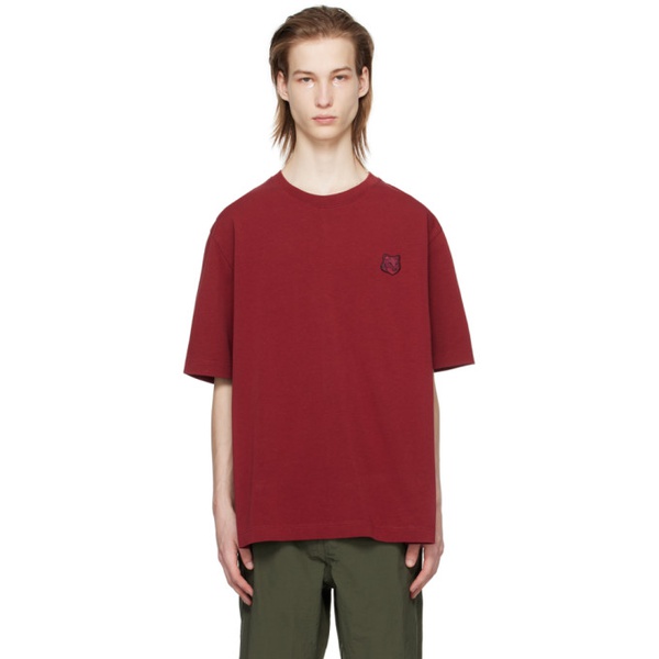 메종키츠네 Maison Kitsune Red Bold Fox Head T-Shirt 241389M213008