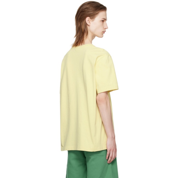메종키츠네 Maison Kitsune Yellow Handwriting T-Shirt 241389M213000