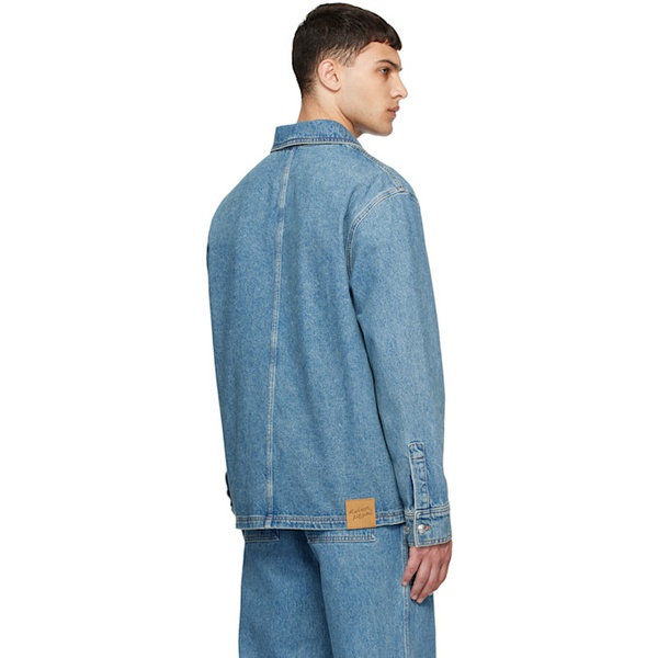 메종키츠네 Maison Kitsune Blue Workwear Denim Jacket 241389M177002
