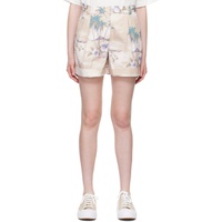 Maison Kitsune Beige Pleated Shorts 241389F088002