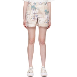 Maison Kitsune Beige Pleated Shorts 241389F088002