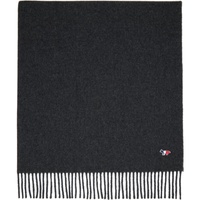 Maison Kitsune Gray Fox Patch Scarf 222389M150010