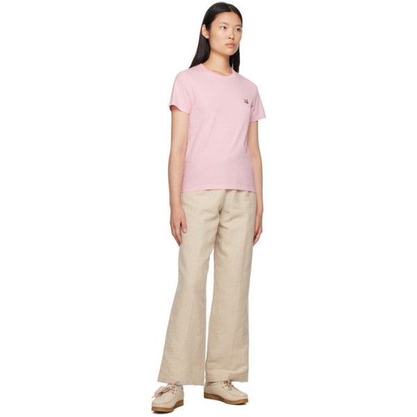 메종키츠네 Maison Kitsune Pink Fox Head T-Shirt 232389F110058