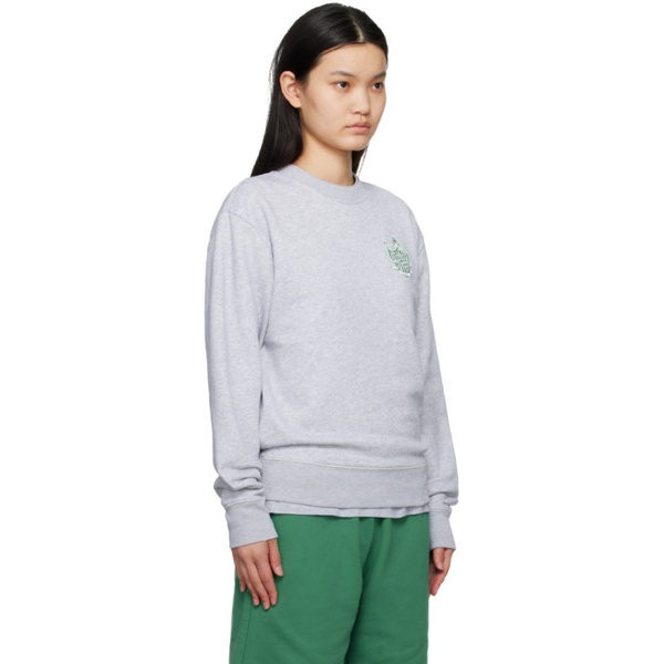 메종키츠네 Maison Kitsune Gray Hotel Olympia 에디트 Edition Crest Sweatshirt 232389F098003