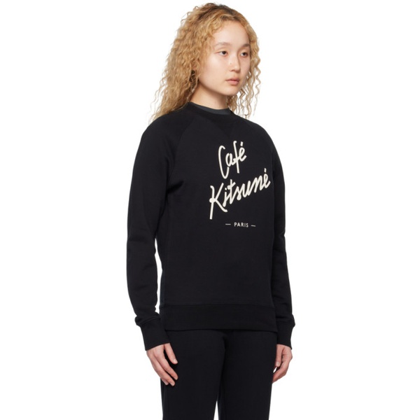 메종키츠네 Maison Kitsune Black Cafe Kitsune Sweatshirt 231389F098025