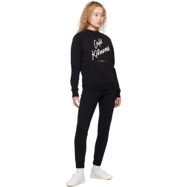 메종키츠네 Maison Kitsune Black Cafe Kitsune Sweatshirt 231389F098025