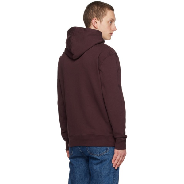 메종키츠네 Maison Kitsune Brown Handwriting Hoodie 232389M202033