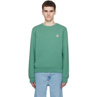 Maison Kitsune Green Fox Head Sweatshirt 232389M204032