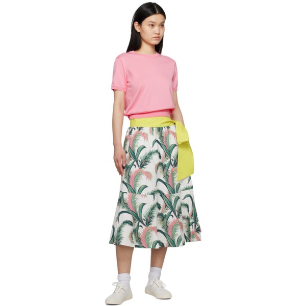 메종키츠네 Maison Kitsune Multicolor Hotel Olympia 에디트 Edition Palm Frond Midi Skirt 232389F092000