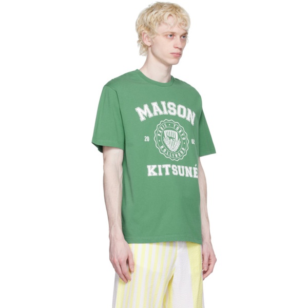 메종키츠네 Maison Kitsune Green Hotel Olympia 에디트 Edition Varsity T-Shirt 232389M213004