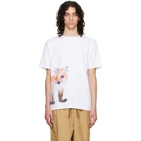 Maison Kitsune White Printed T-Shirt 231389M213061