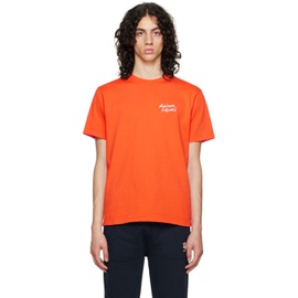 Maison Kitsune Orange Mini Handwriting T-Shirt 231389M213058