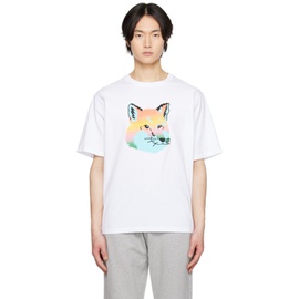 Maison Kitsune White Vibrant Fox Head T-Shirt 231389M213046