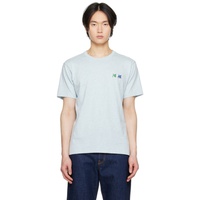 Maison Kitsune Blue Double Fox Head T-Shirt 231389M213056