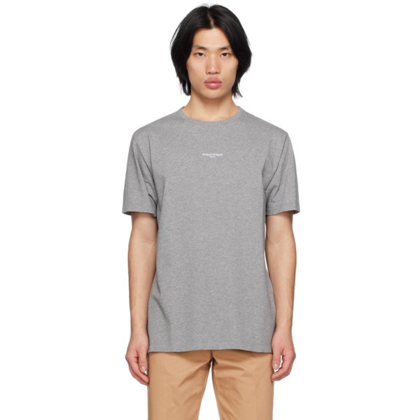 메종키츠네 Maison Kitsune Gray Embroidered T-Shirt 231389M213040