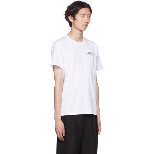 메종키츠네 Maison Kitsune White Printed T-Shirt 221389M213134