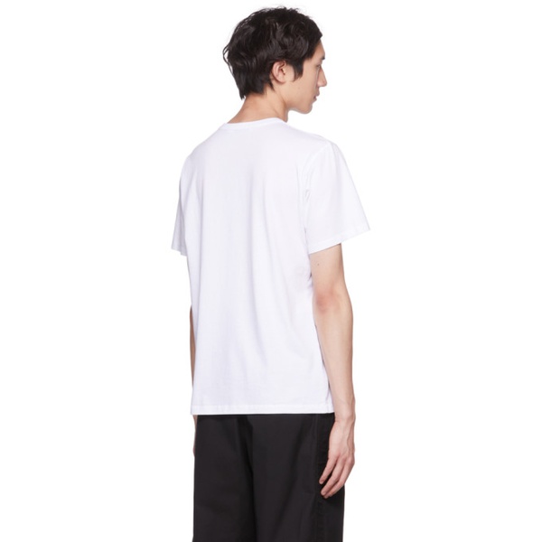 메종키츠네 Maison Kitsune White Printed T-Shirt 221389M213134