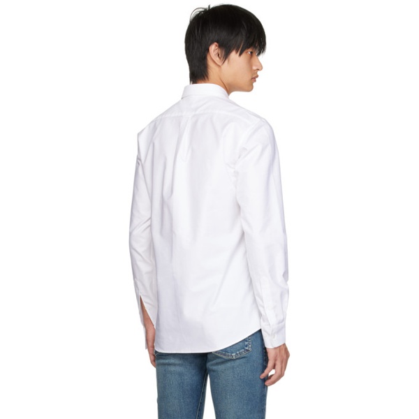 메종키츠네 Maison Kitsune White Fox Embroidery Classic Shirt 222389M192015