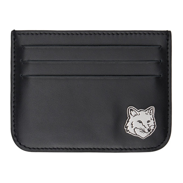 메종키츠네 Maison Kitsune Black Fox Head Card Holder 241389M163002