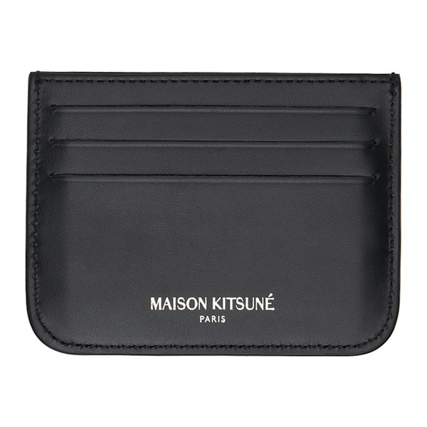 메종키츠네 Maison Kitsune Black Fox Head Card Holder 241389M163002