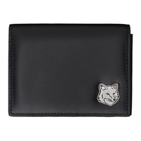 Maison Kitsune Black Fox Head Trifold Wallet 241389M164004