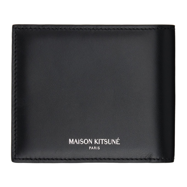 메종키츠네 Maison Kitsune Black Fox Head Bifold Wallet 241389M164005