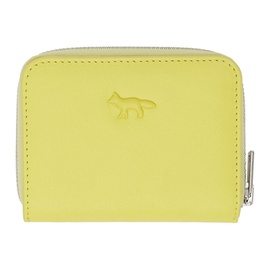 Maison Kitsune Yellow Cloud Zipped Wallet 241389M164008