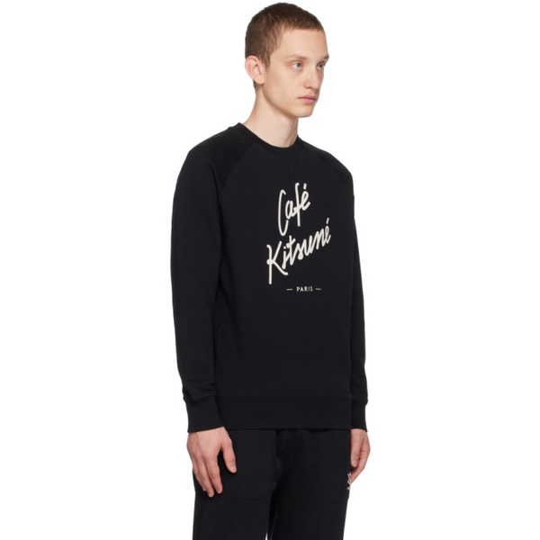 메종키츠네 Maison Kitsune Black Cafe Kitsune Sweatshirt 232389M204036