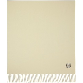 Maison Kitsune 오프화이트 Off-White Bold Fox Head Patch Scarf 242389M150002