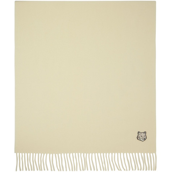 메종키츠네 Maison Kitsune 오프화이트 Off-White Bold Fox Head Patch Scarf 242389M150002