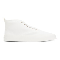 Maison Kitsune White High-Top Canvas Lace-Up Sneakers 242389M236001