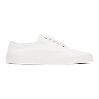 Maison Kitsune White Canvas Lace-Up Sneakers 242389M237001