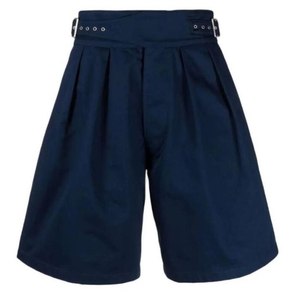 메종마르지엘라 메종마르지엘라 Maison Margiela MEN'S Dark Blue Pleated Buckled Bermuda Shorts S50MU0049S48601511