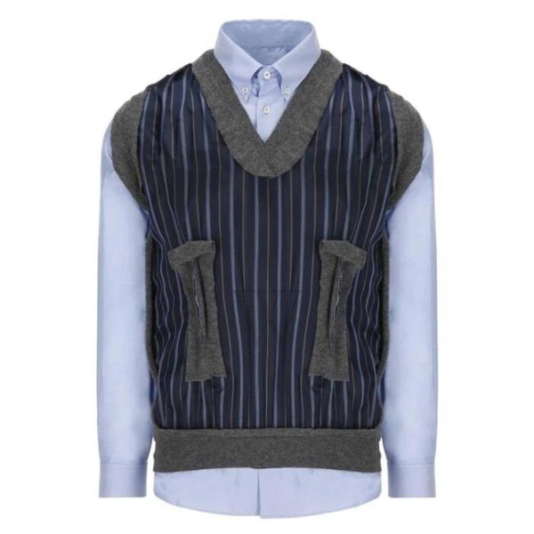 메종마르지엘라 메종마르지엘라 Maison Margiela Light Blue Spliced Oxford Cotton Shirt SI1DL0004S52925471