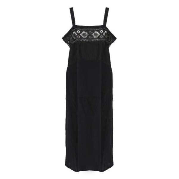 메종마르지엘라 메종마르지엘라 Maison Margiela Ladies Black Silk Viscose Midi Dress S51DD0009S76578-900