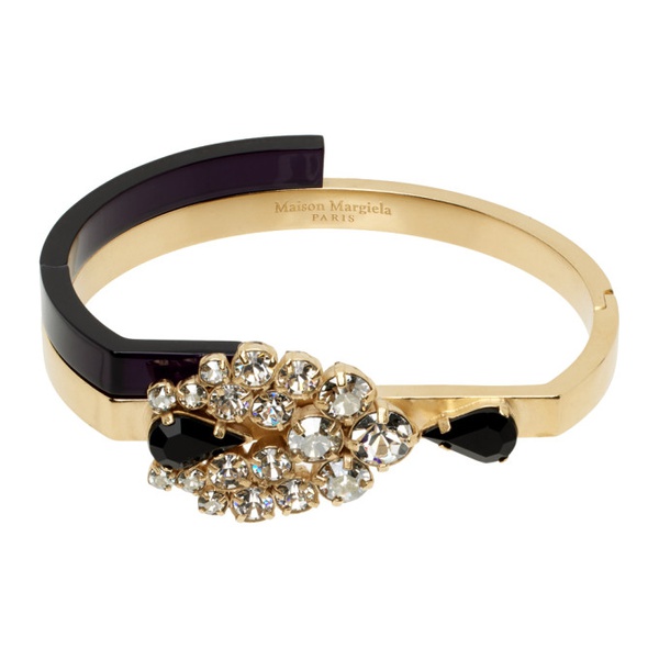 메종마르지엘라 메종마르지엘라 Maison Margiela Gold & Black Crystal Bracelet 241168F020004