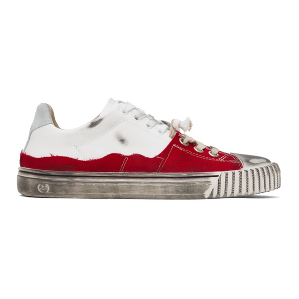 메종마르지엘라 메종마르지엘라 Maison Margiela White & Red New Evolution Sneakers 241168M237014