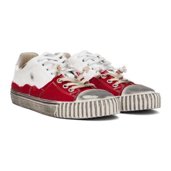 메종마르지엘라 메종마르지엘라 Maison Margiela White & Red New Evolution Sneakers 241168M237014