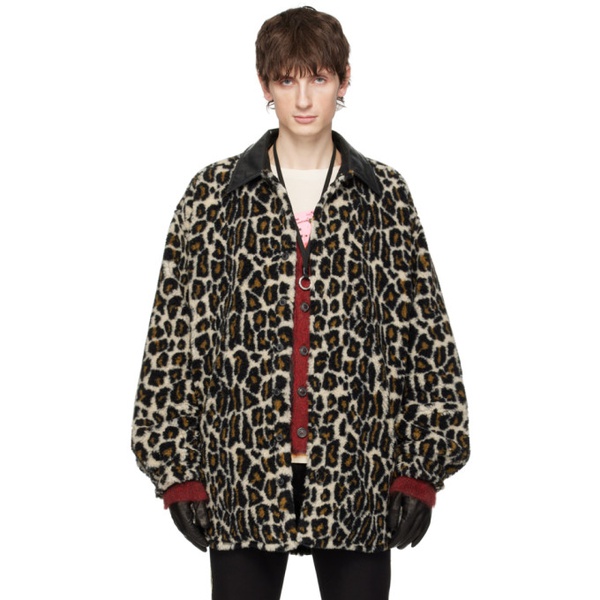 메종마르지엘라 메종마르지엘라 Maison Margiela Black & Beige Leopard Print Jacket 241168M180008