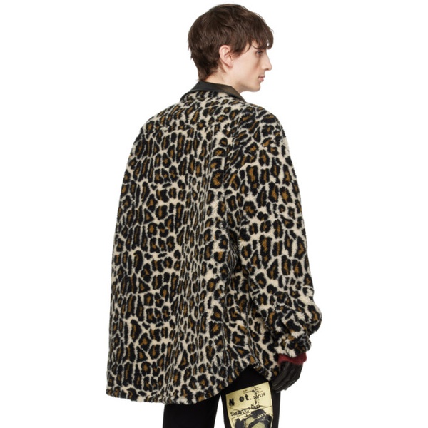 메종마르지엘라 메종마르지엘라 Maison Margiela Black & Beige Leopard Print Jacket 241168M180008