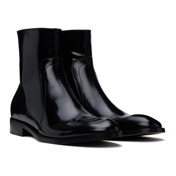 메종마르지엘라 메종마르지엘라 Maison Margiela Black Zip Boots 232168M228000