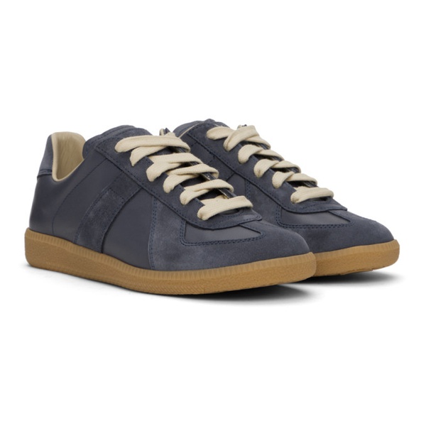 메종마르지엘라 메종마르지엘라 Maison Margiela Navy Replica Sneakers 241168F128011