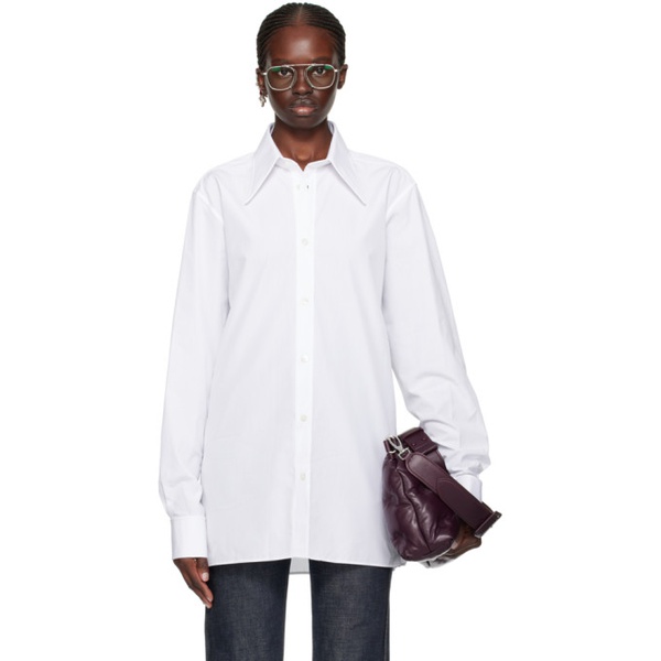메종마르지엘라 메종마르지엘라 Maison Margiela White Pointed Collar Shirt 232168F109018