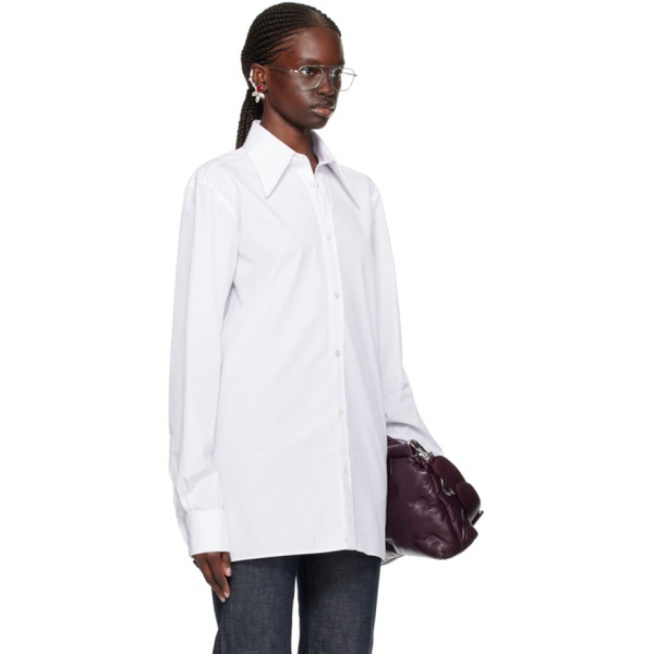 메종마르지엘라 메종마르지엘라 Maison Margiela White Pointed Collar Shirt 232168F109018