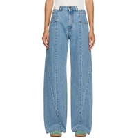 메종마르지엘라 Maison Margiela Blue Paneled Jeans 232168F069005